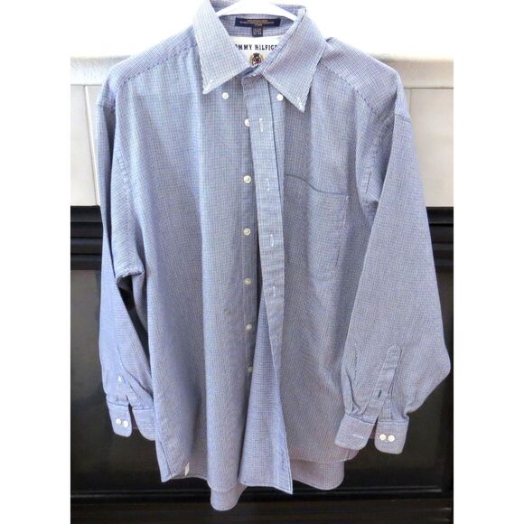 Tommy Hilfiger Other - Tommy Hilfiger Vintage 1998 Pin Check Plaid Men's Shirt  15 1/2 32/33  EUC
